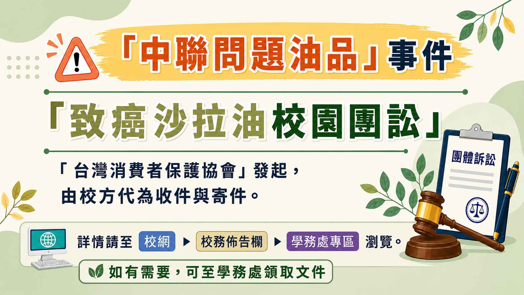 致癌沙拉油校園團訟